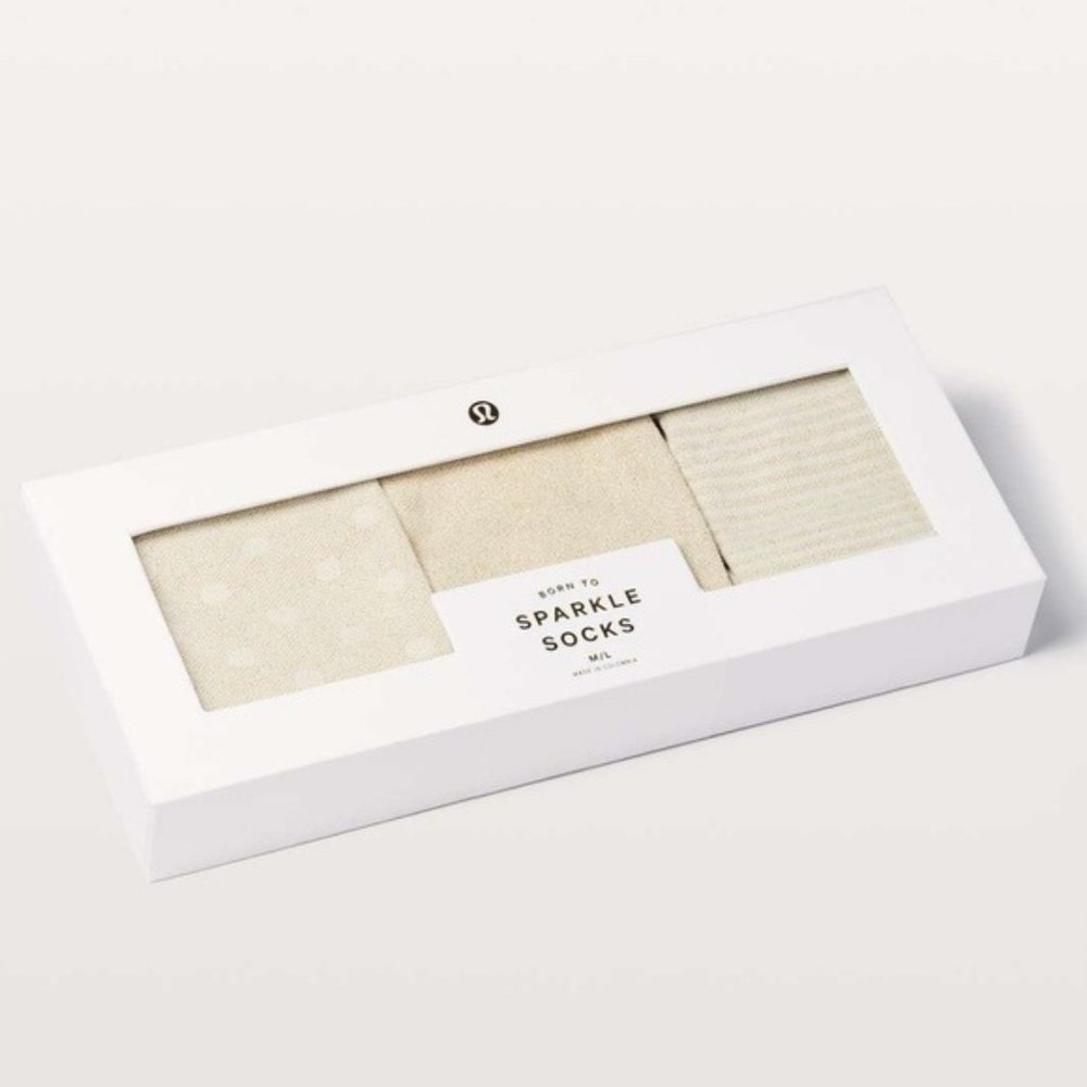 LULULEMON Born to sparkle GOLD socks - NEW - SO FASHIONABLE - Different Sizes